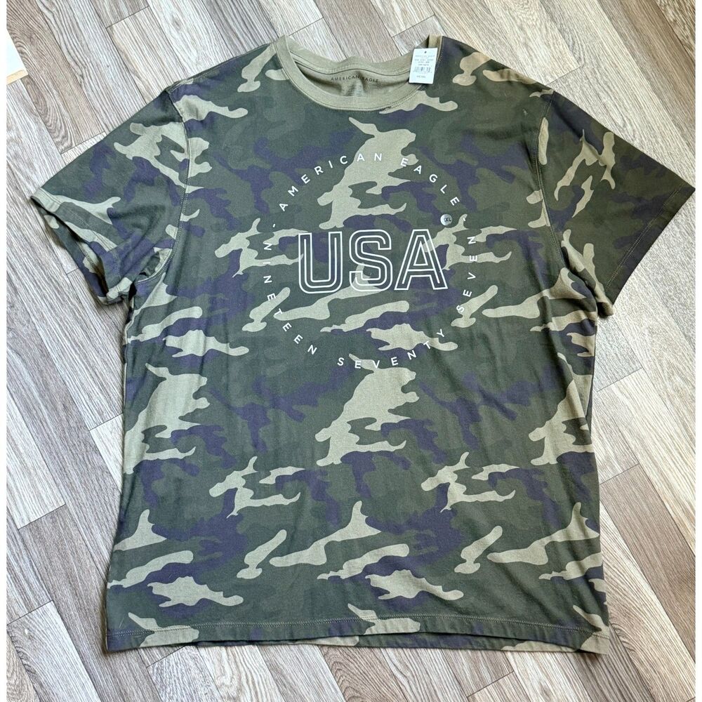 NWT American Eagle XXL Standard Fit Camo Short Sleeve T-Shirt 100% Cotton